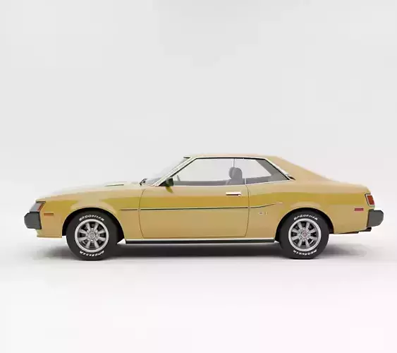Classic 1970s  Early 1980s Japanese Sport Coupe Low-poly 3D model 2