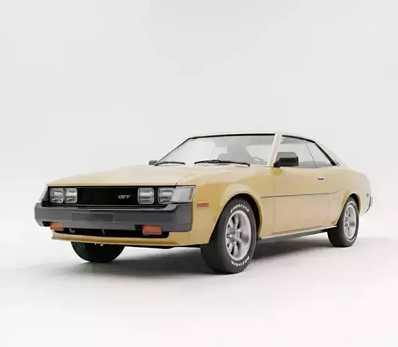 Classic 1970s  Early 1980s Japanese Sport Coupe Low-poly 3D model 4