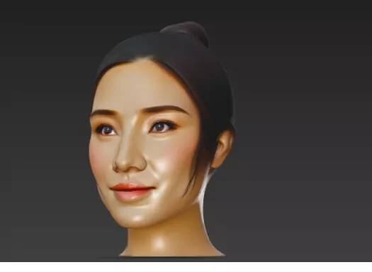 Average Asian Female Head 3D Model 3D model_5