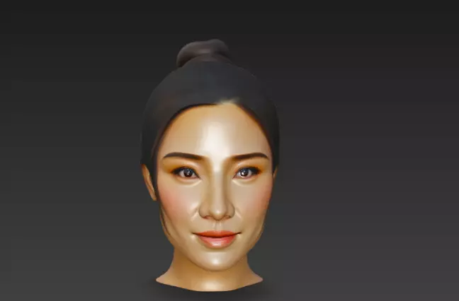 Average Asian Female Head 3D Model 3D model_0