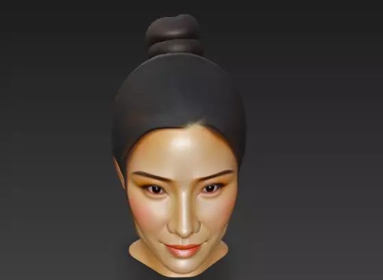 Average Asian Female Head 3D Model 3D model_4