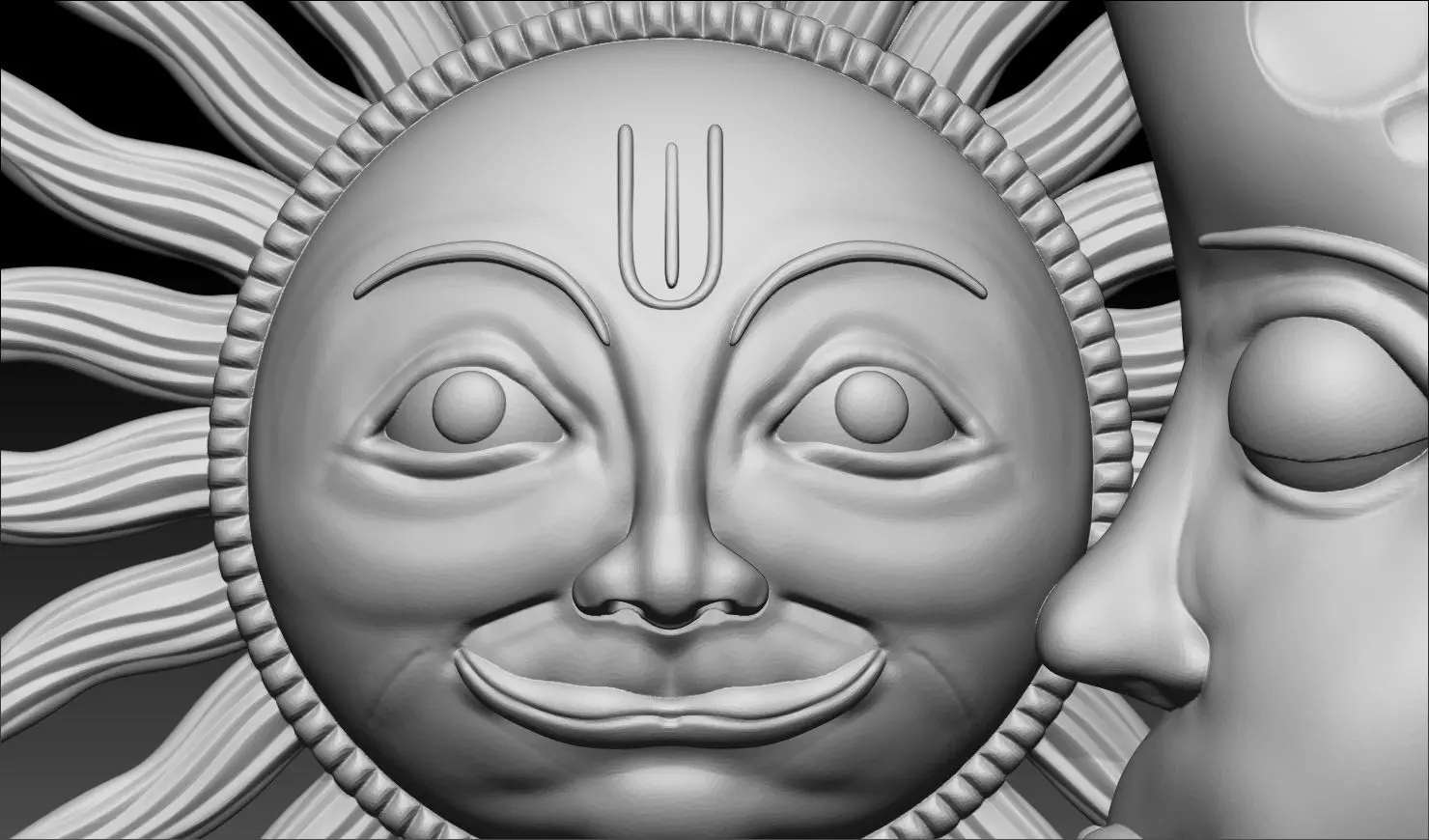 Sun and Moon Pendant 3D Printable Model 3D print model_2