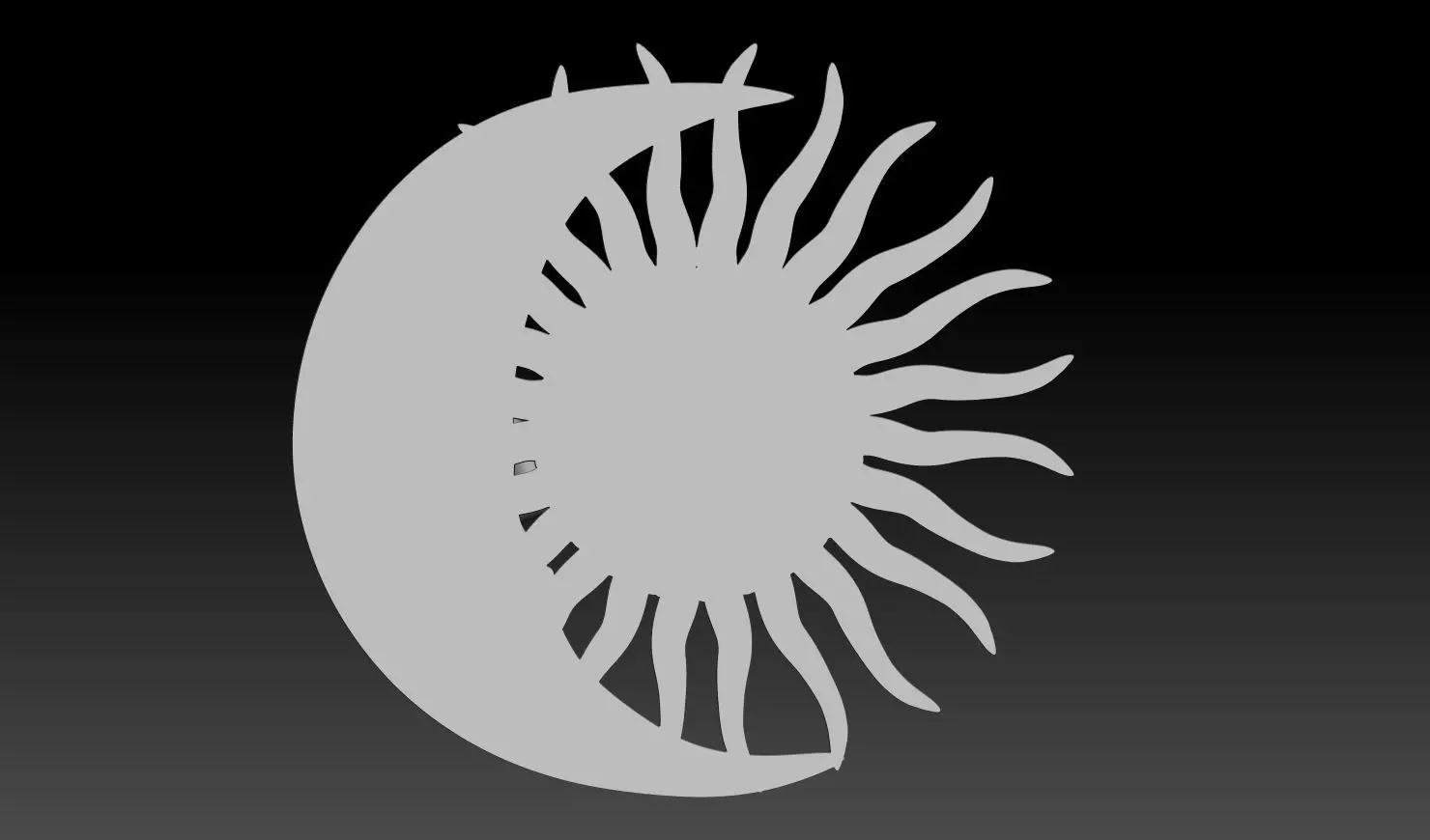 Sun and Moon Pendant 3D Printable Model 3D print model_6