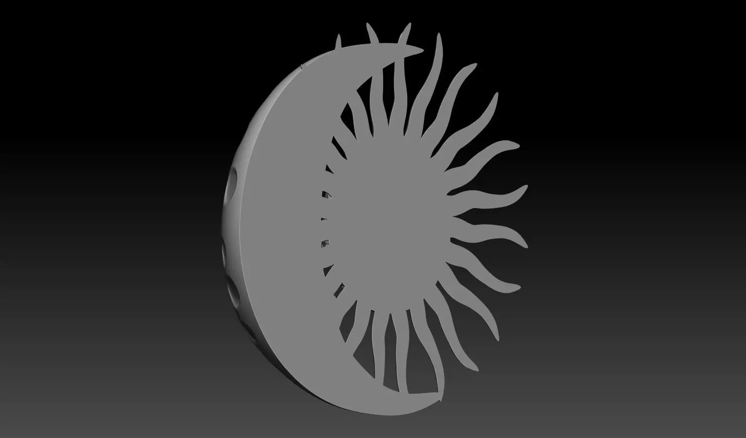 Sun and Moon Pendant 3D Printable Model 3D print model_5