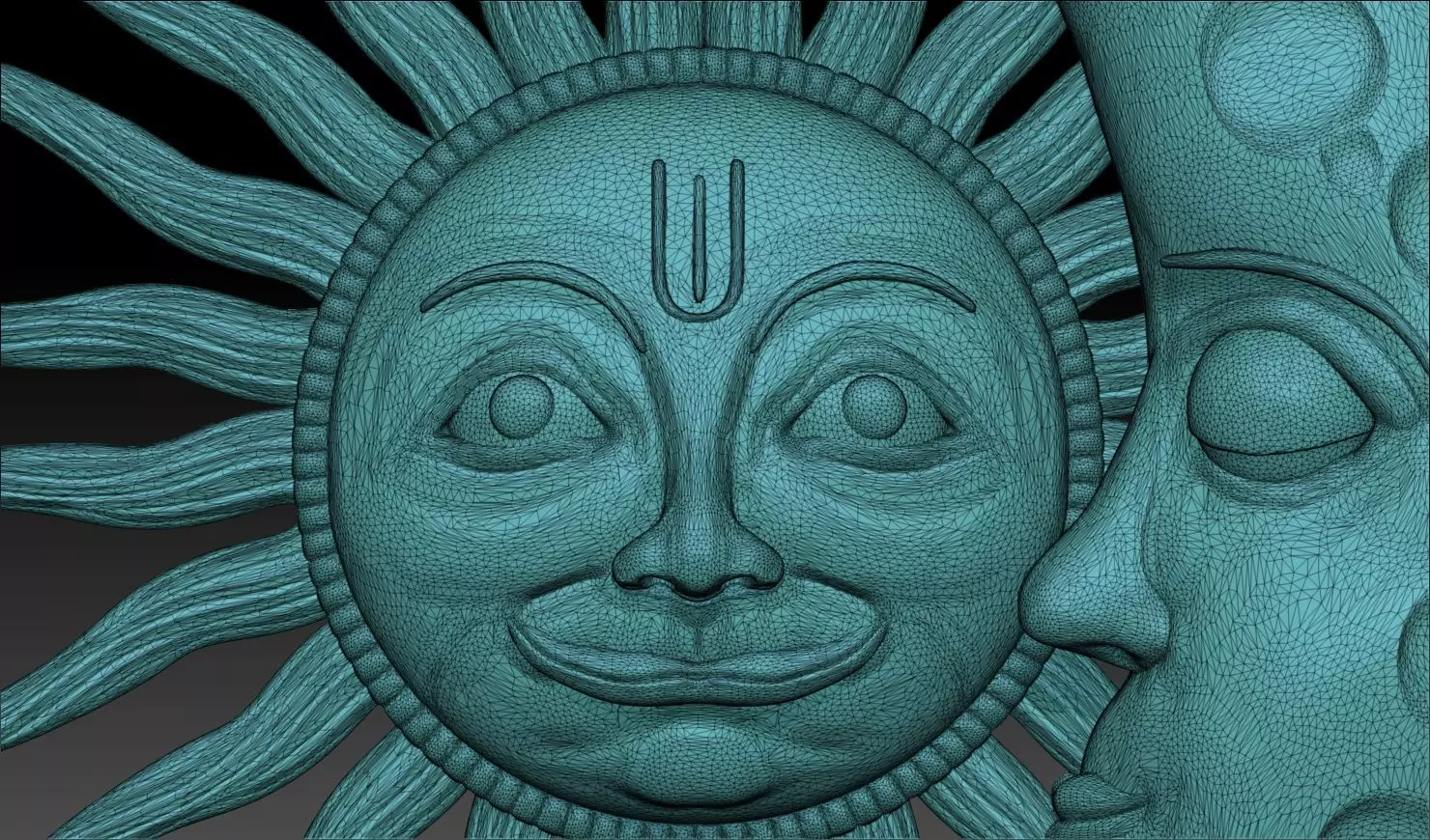 Sun and Moon Pendant 3D Printable Model 3D print model_14