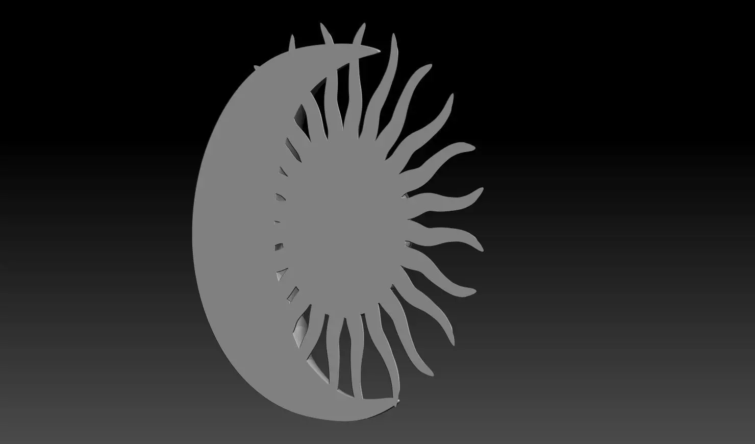 Sun and Moon Pendant 3D Printable Model 3D print model_7