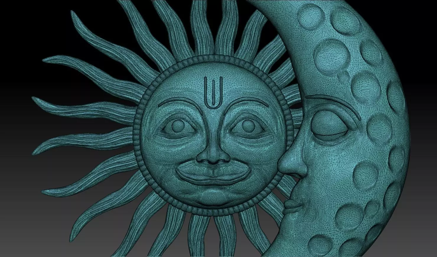 Sun and Moon Pendant 3D Printable Model 3D print model_13