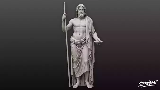 Zeus Statue Low-poly 3D model