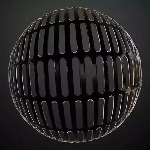 Black Glossy Metal Grille Panel PBR SEAMLESS