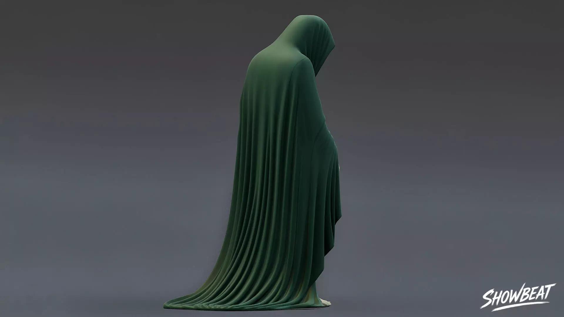 Ghost Statue Bowed Figure Low-poly 3D model_5