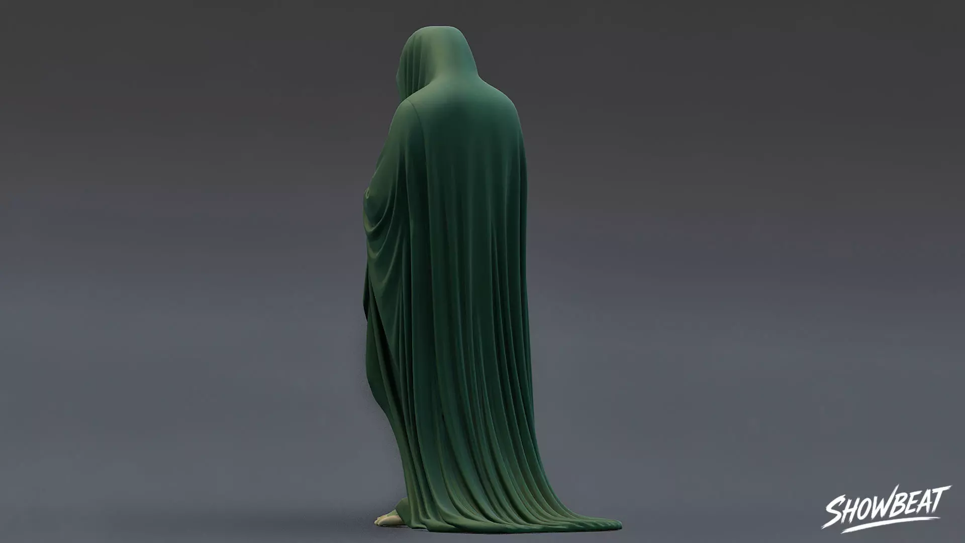 Ghost Statue Bowed Figure Low-poly 3D model_4