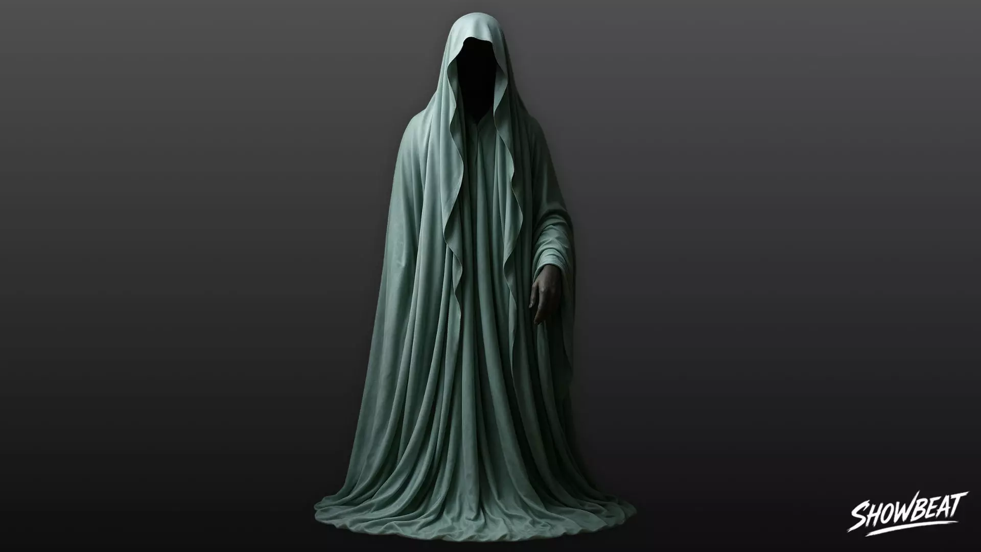 Ghost Statue Outstretched Hand Low-poly 3D model_0