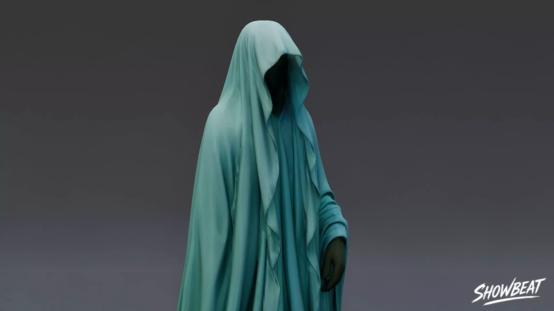 Ghost Statue Outstretched Hand Low-poly 3D model_4
