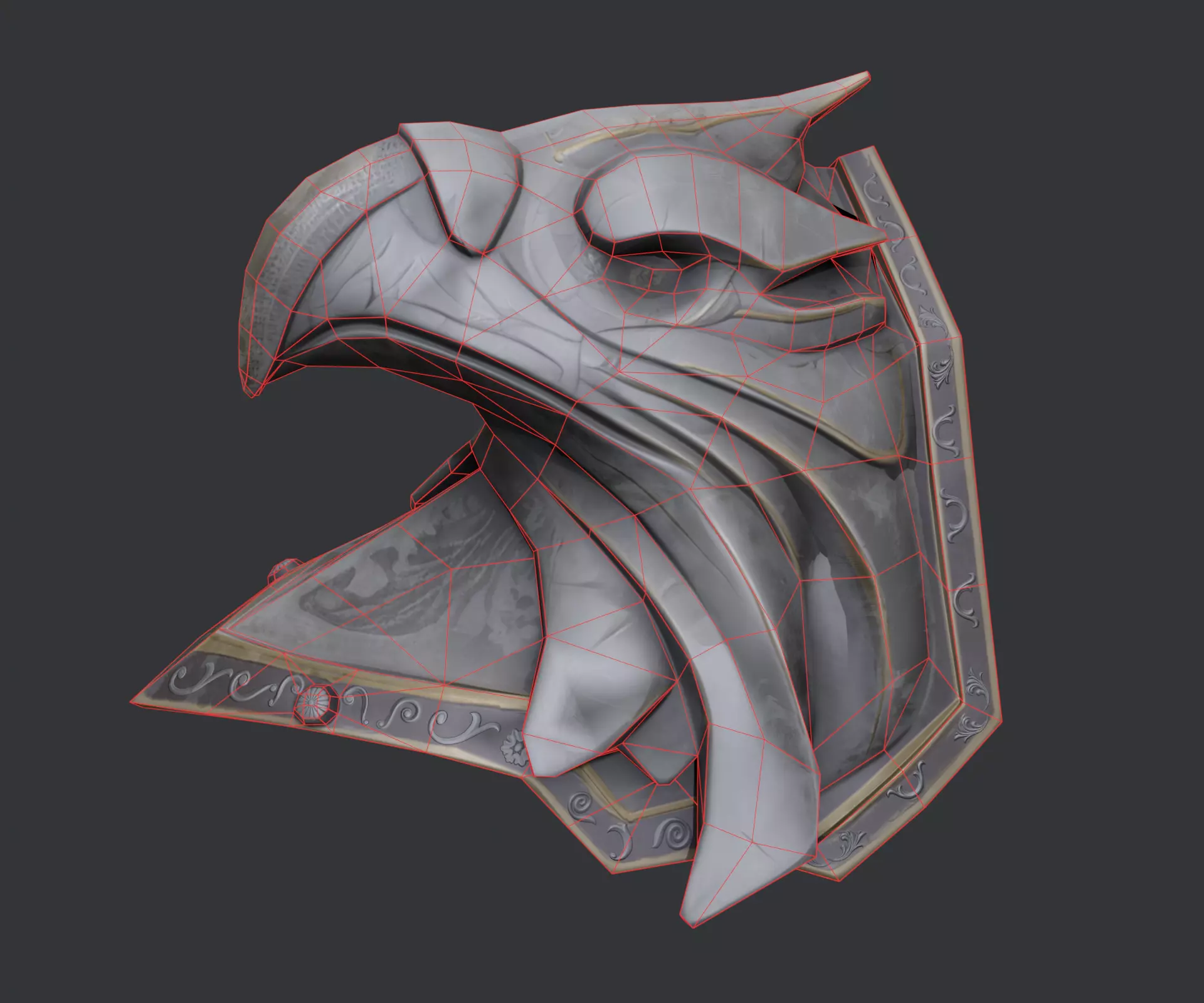 Fantasy Shoulder Armor Piece  Low Poly PBR Low-poly 3D model_9