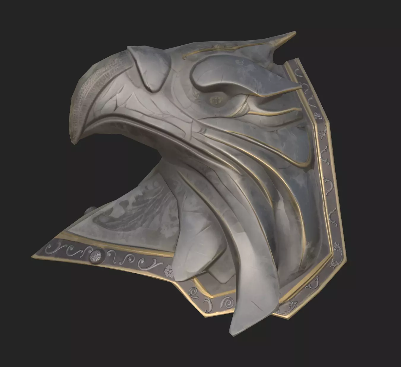 Fantasy Shoulder Armor Piece  Low Poly PBR Low-poly 3D model_10