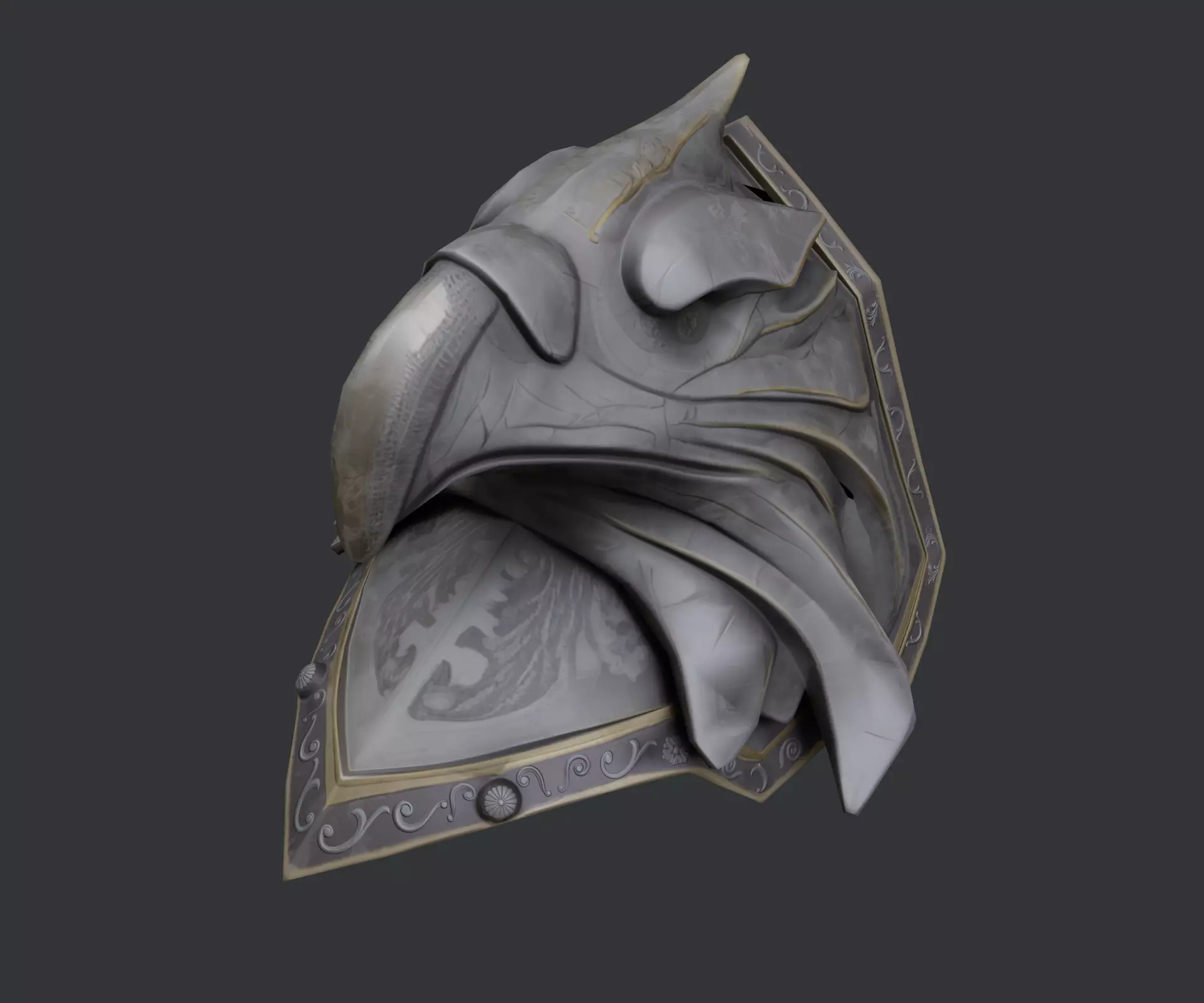 Fantasy Shoulder Armor Piece  Low Poly PBR Low-poly 3D model_7
