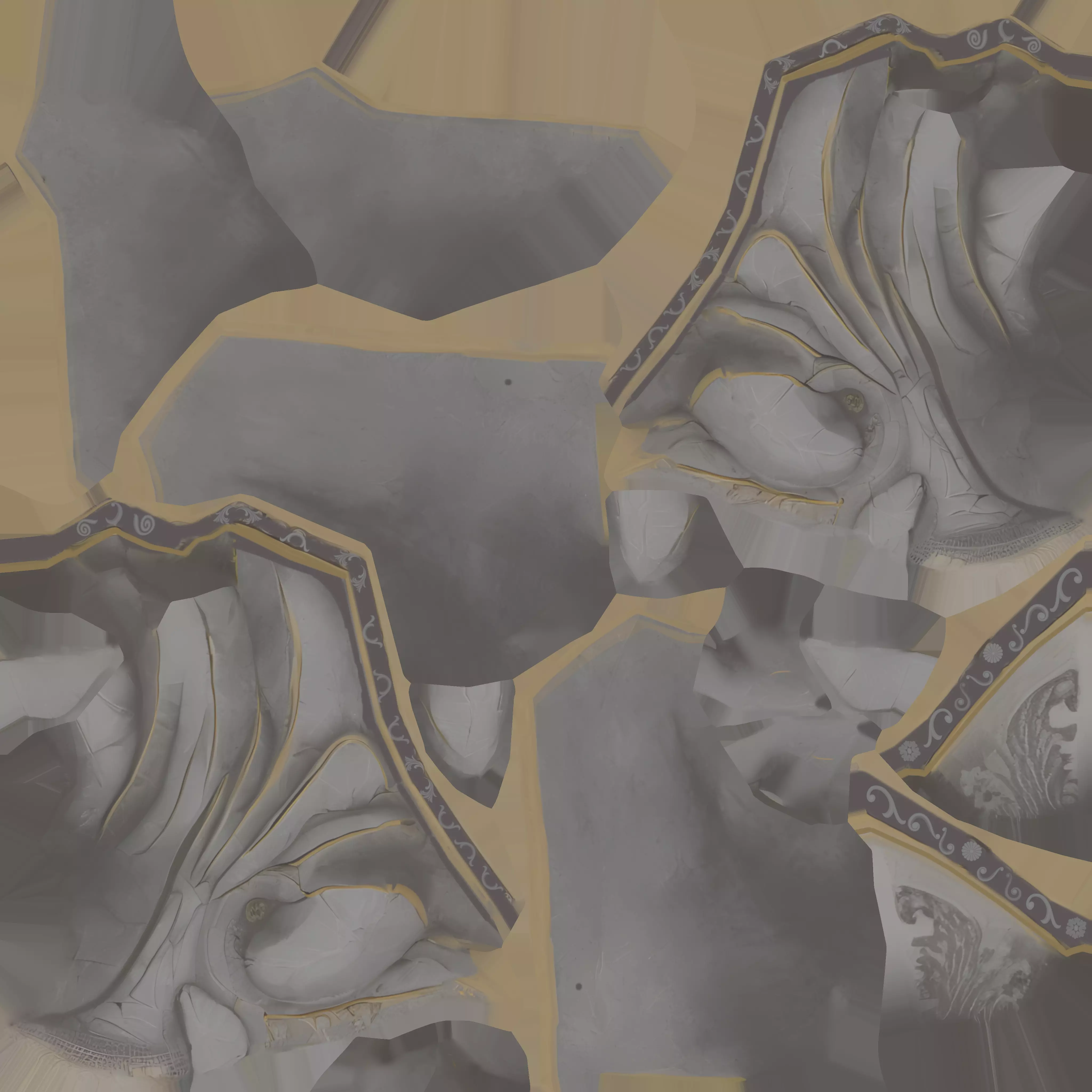 Fantasy Shoulder Armor Piece  Low Poly PBR Low-poly 3D model_12