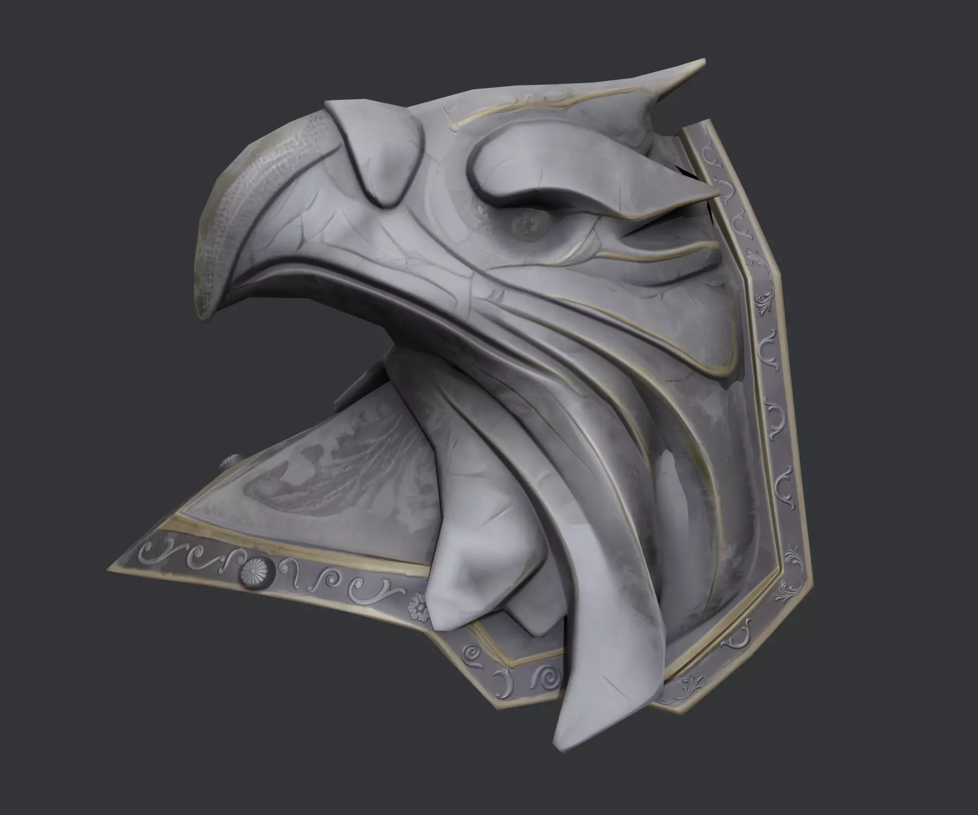 Fantasy Shoulder Armor Piece  Low Poly PBR Low-poly 3D model_8