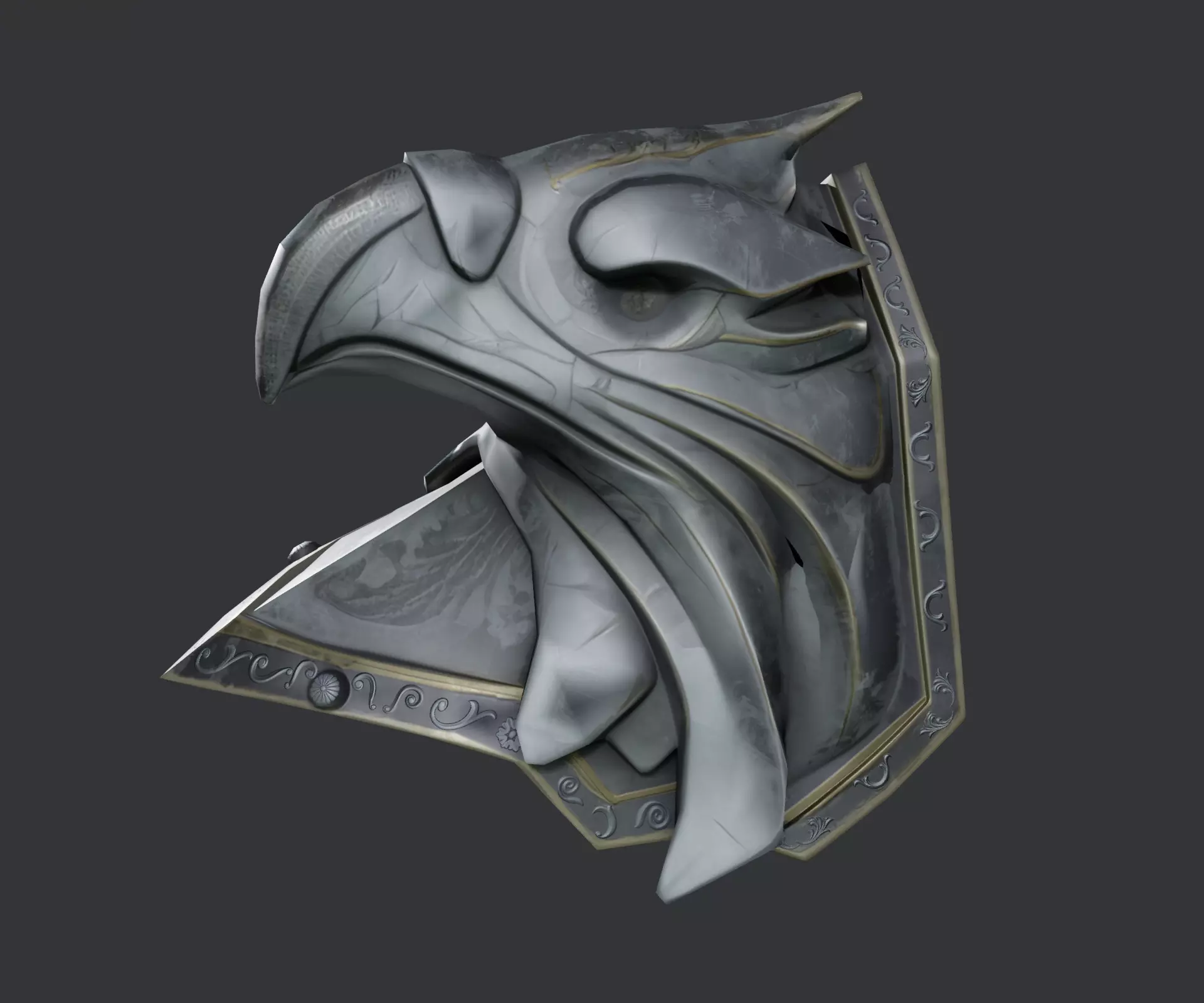 Fantasy Shoulder Armor Piece  Low Poly PBR Low-poly 3D model_0