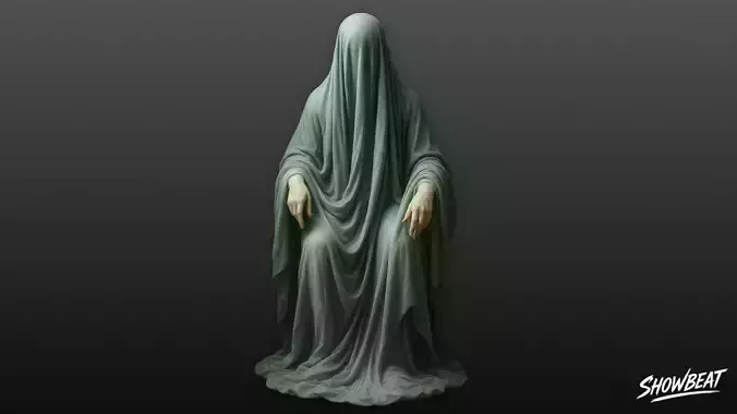 Ghost Statue Seated Throne