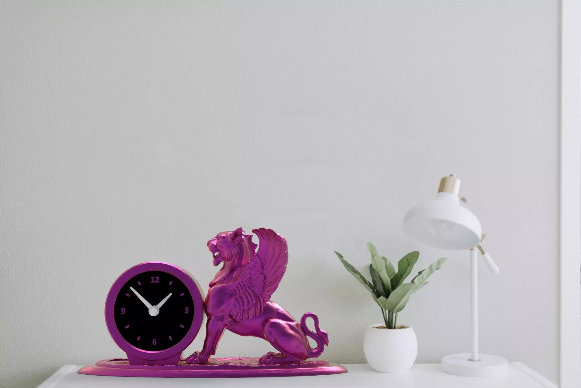 Griffin desk clock 3D print model_1