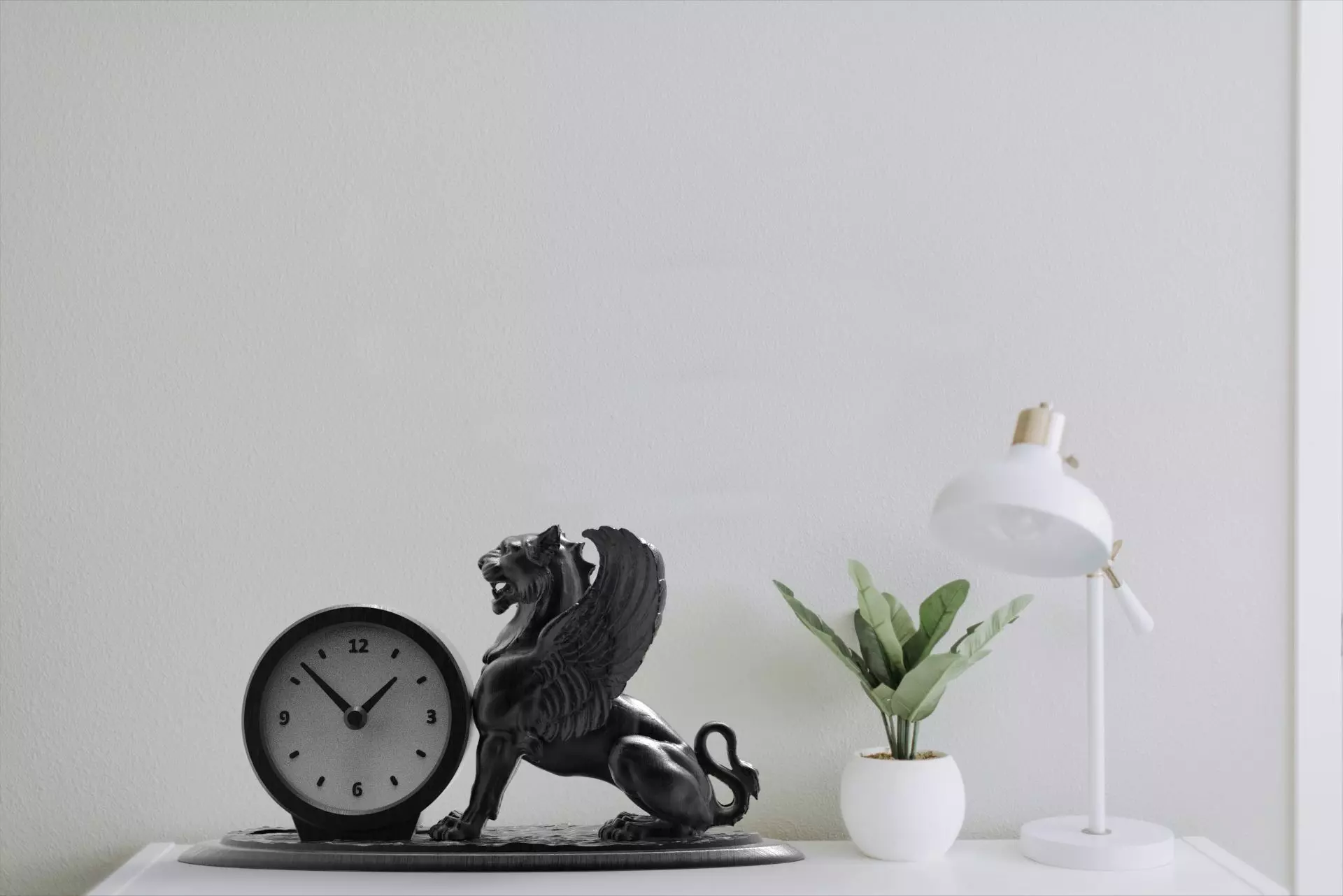 Griffin desk clock 3D print model_3