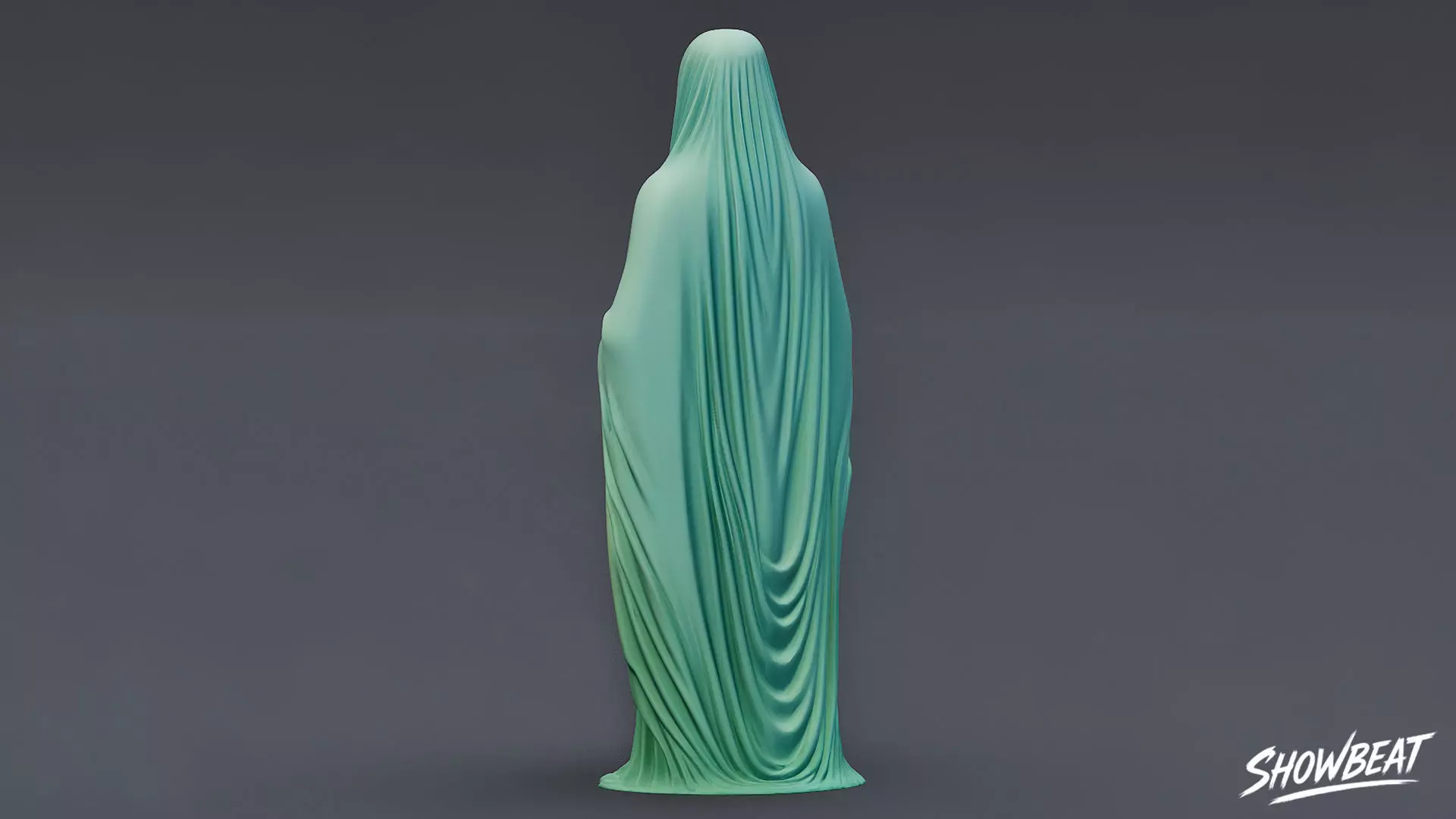 Ghost Statue Standing Draped Low-poly 3D model_3