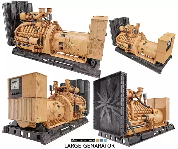 Large Genarator 3 Colors Low-poly 3D model