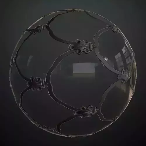 Glass Iron Grid Window PBR SEAMLESS