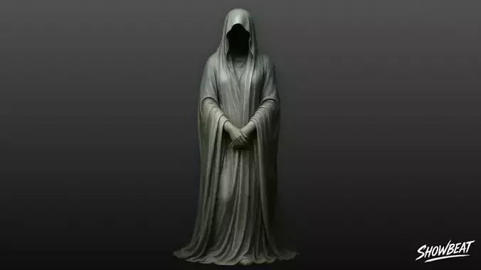 Ghost Statue Standing Hands Folded