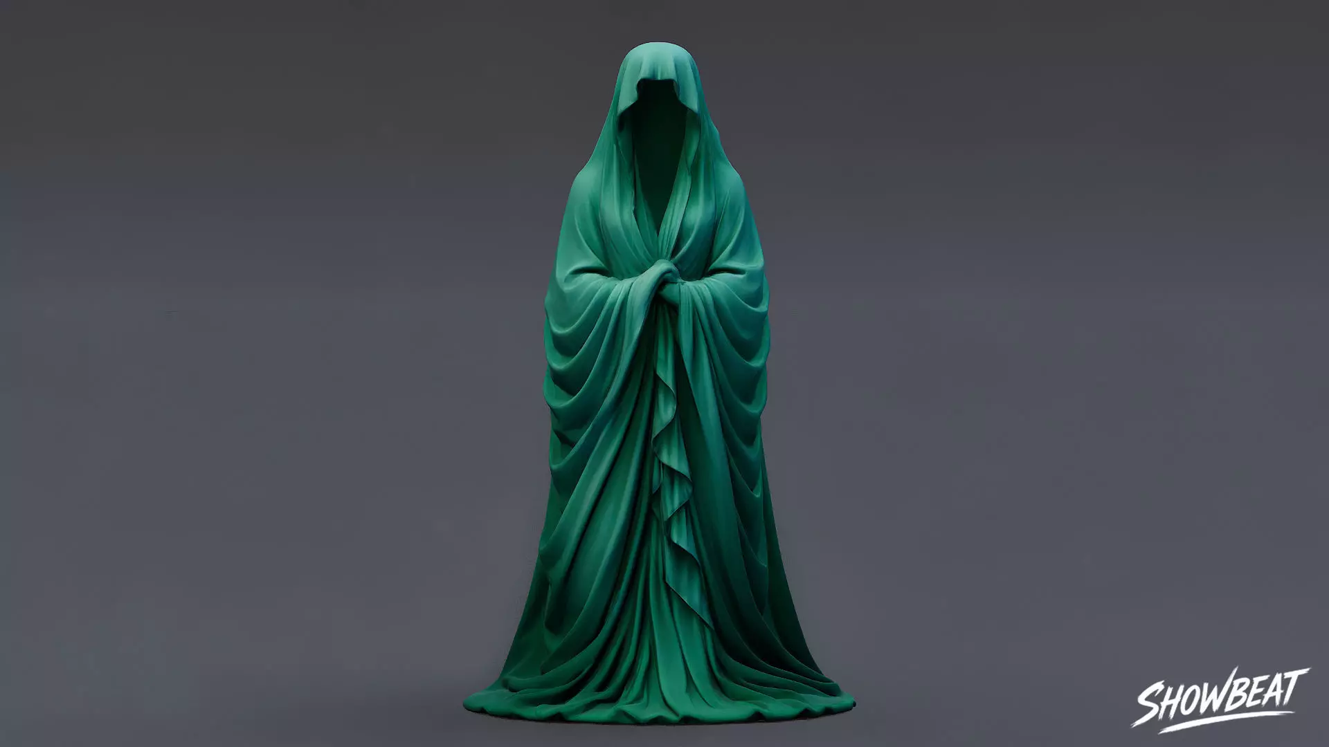 Ghost Statue Standing Vigil Low-poly 3D model_1