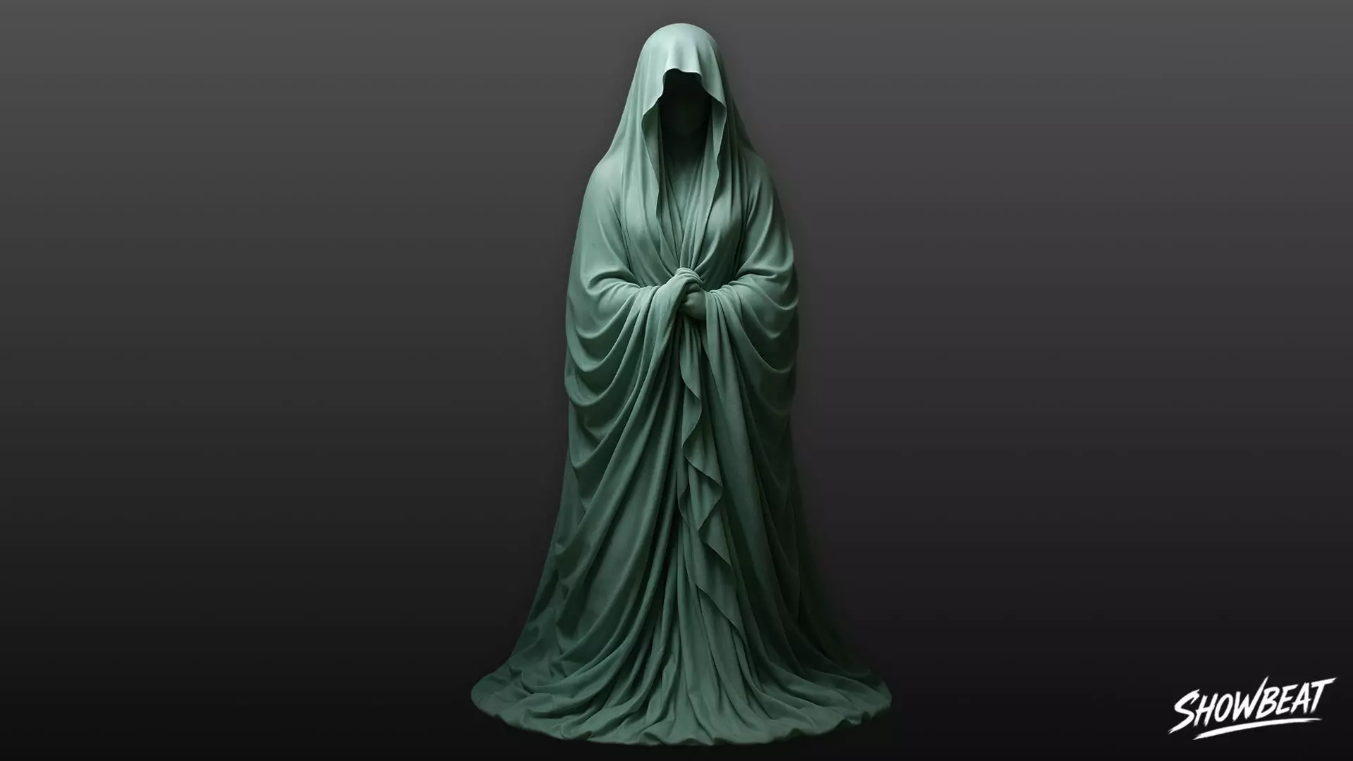 Ghost Statue Standing Vigil Low-poly 3D model_0