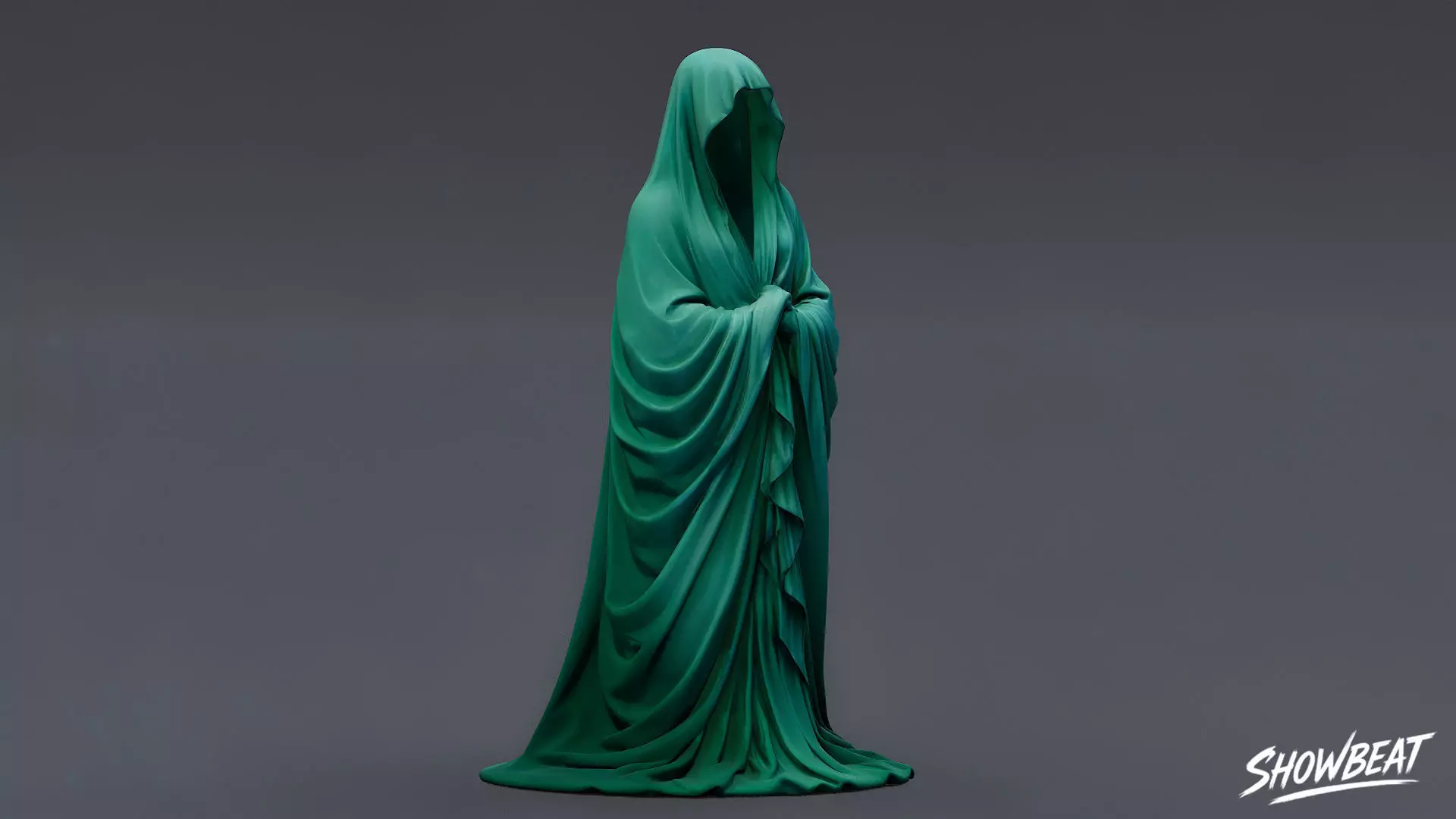 Ghost Statue Standing Vigil Low-poly 3D model_5