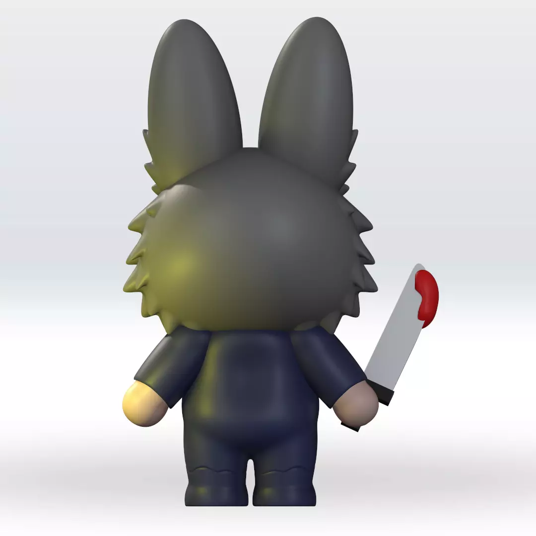 Labubu Michael Myers Halloween STL 3D Model 3D print model_3