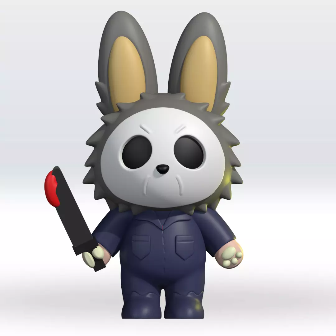 Labubu Michael Myers Halloween STL 3D Model 3D print model_0