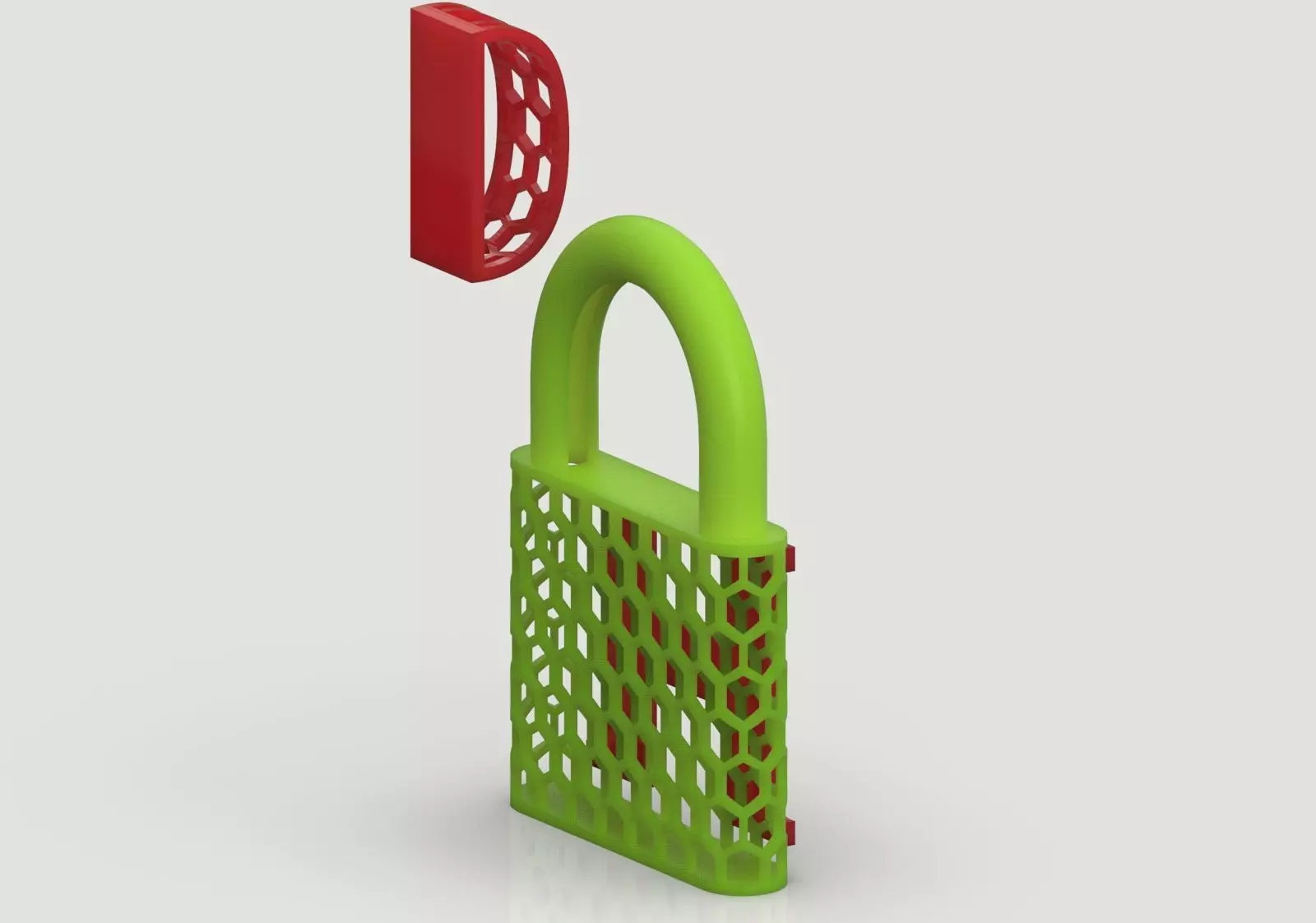 stl 3dm Plate H Padlock with Honeycomb Texture gp0485 3D print model_16