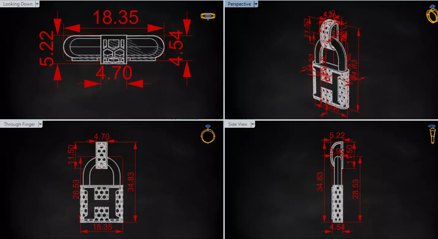 stl 3dm Plate H Padlock with Honeycomb Texture gp0485 3D print model_20