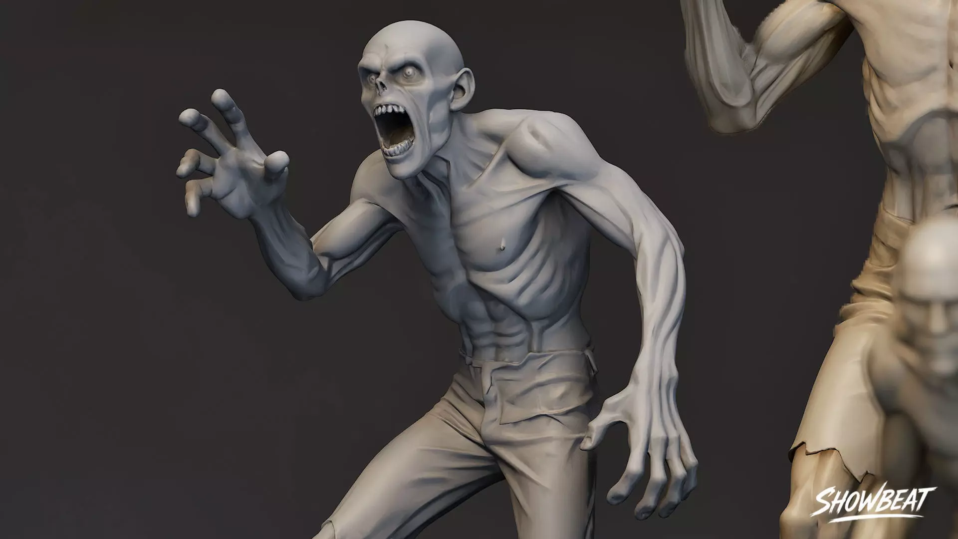 Zombie Statue Pack Low-poly 3D model_8
