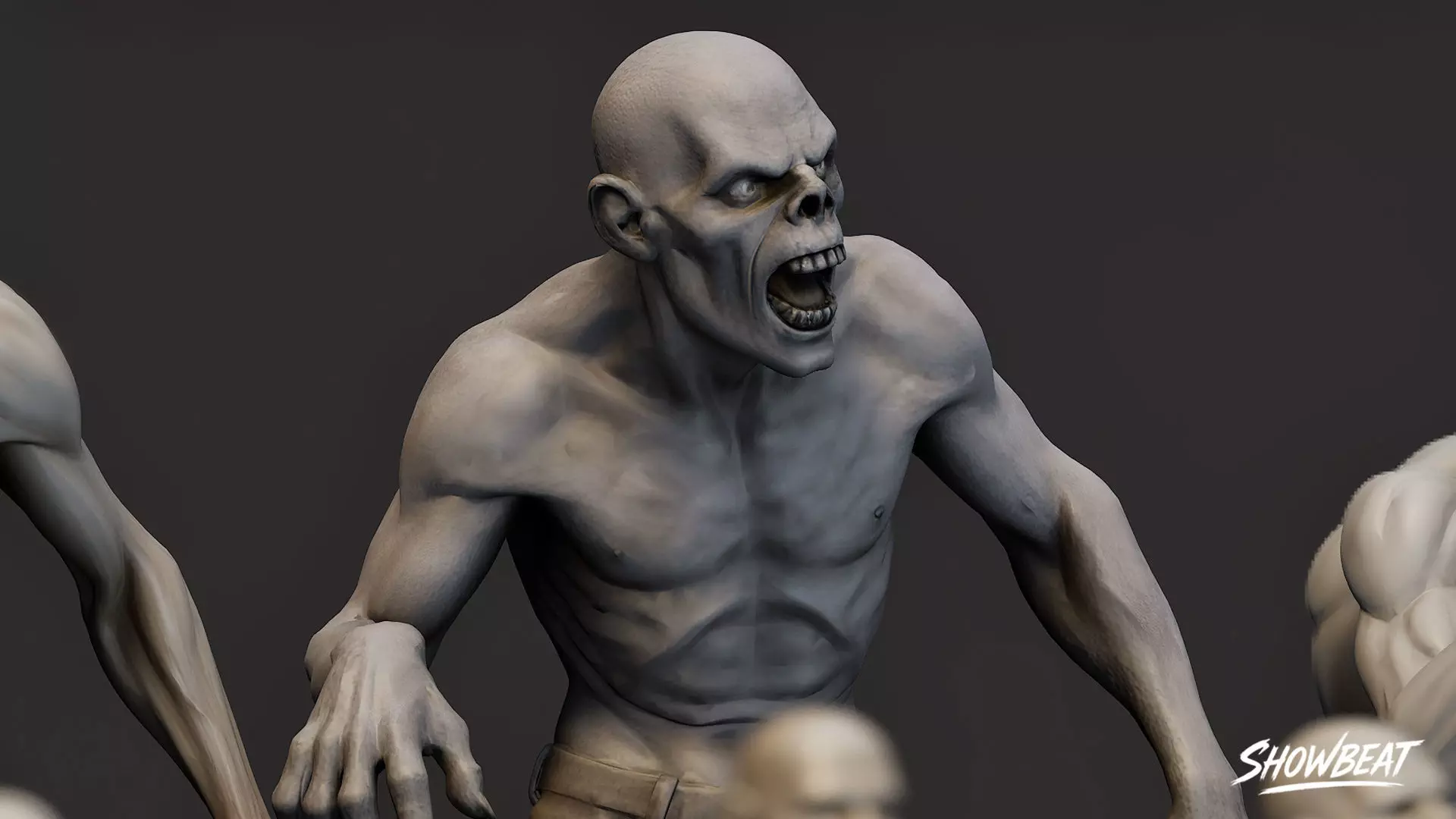 Zombie Statue Pack Low-poly 3D model_6