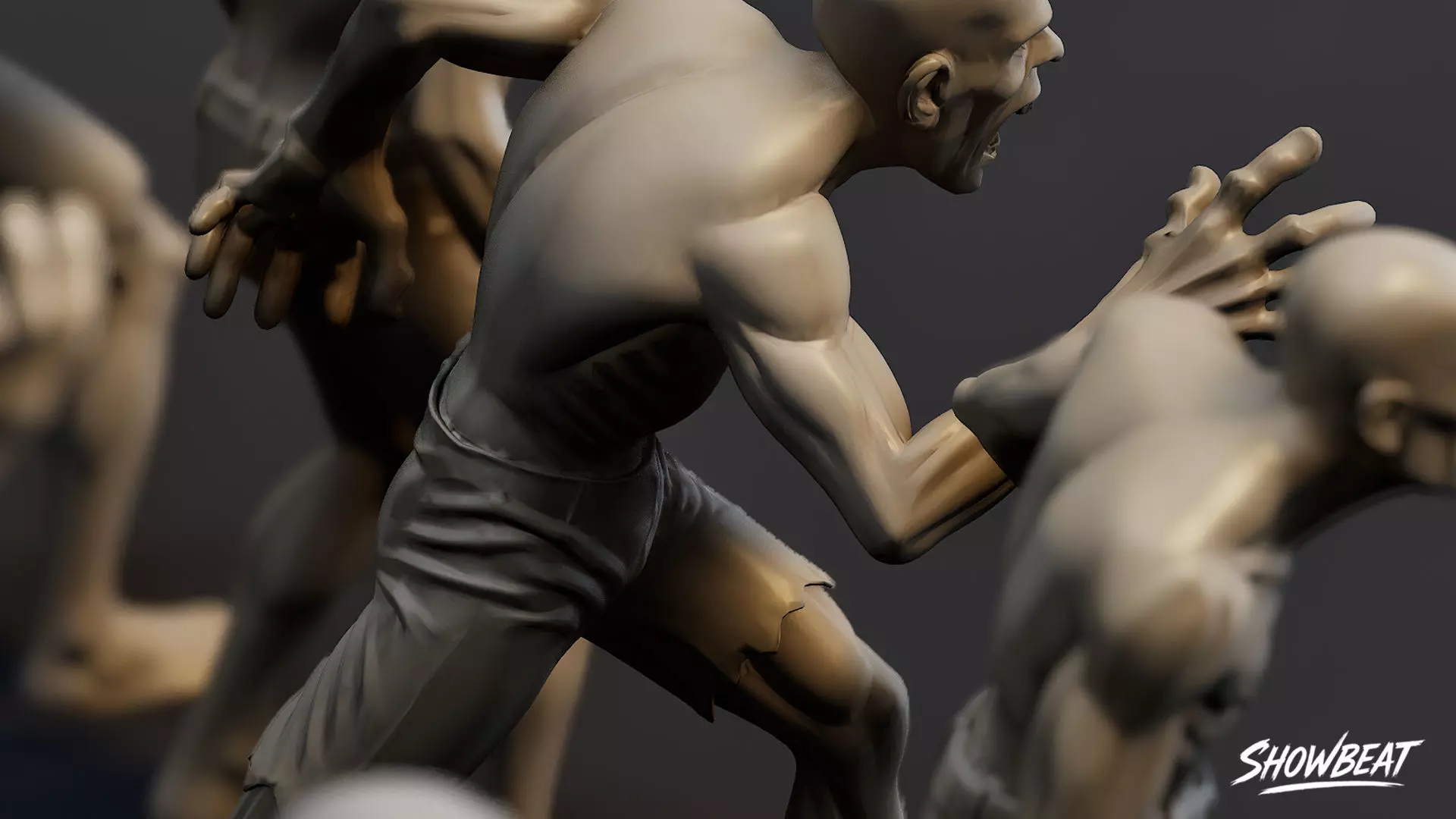 Zombie Statue Pack Low-poly 3D model_10