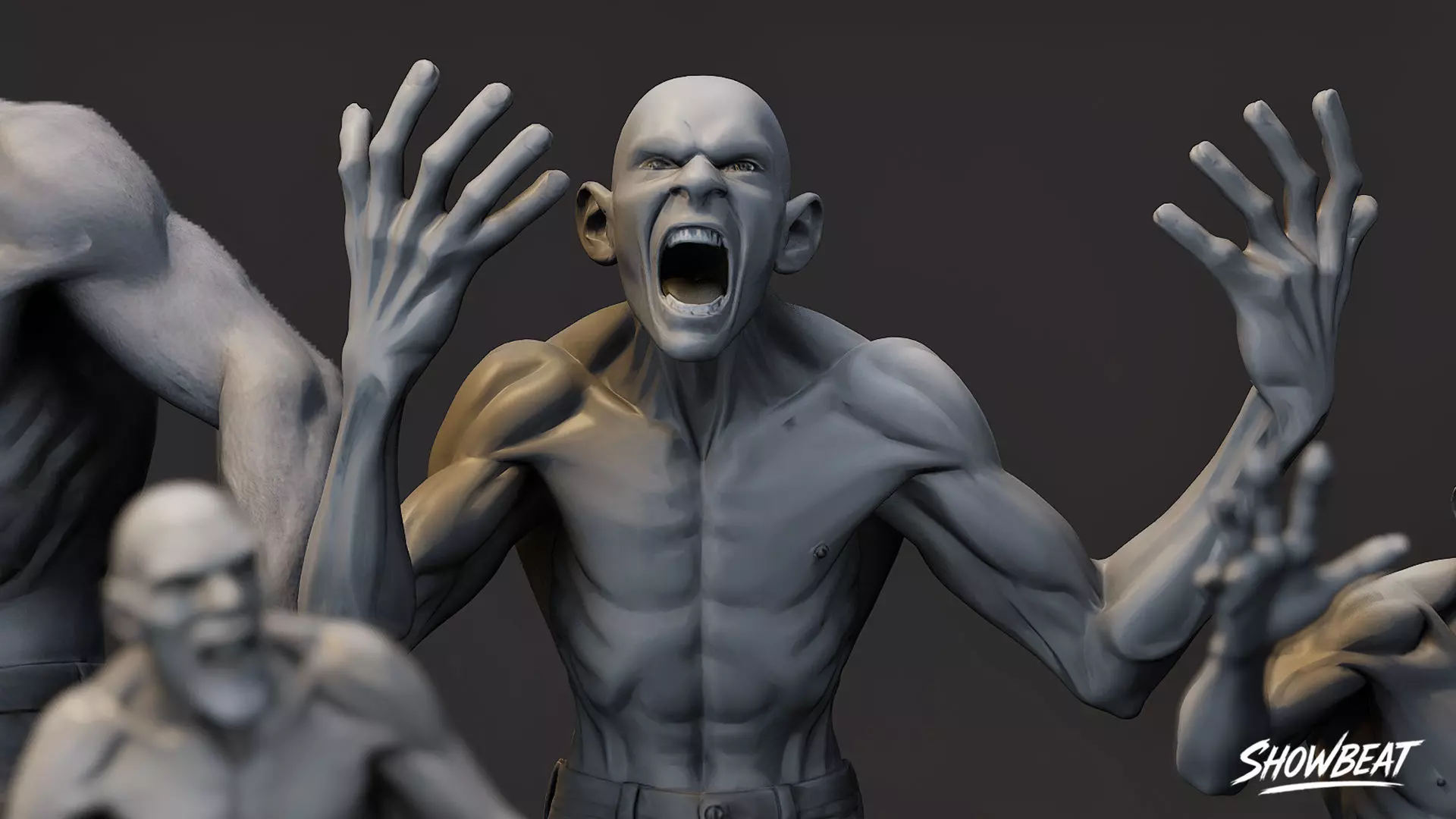 Zombie Statue Pack Low-poly 3D model_9