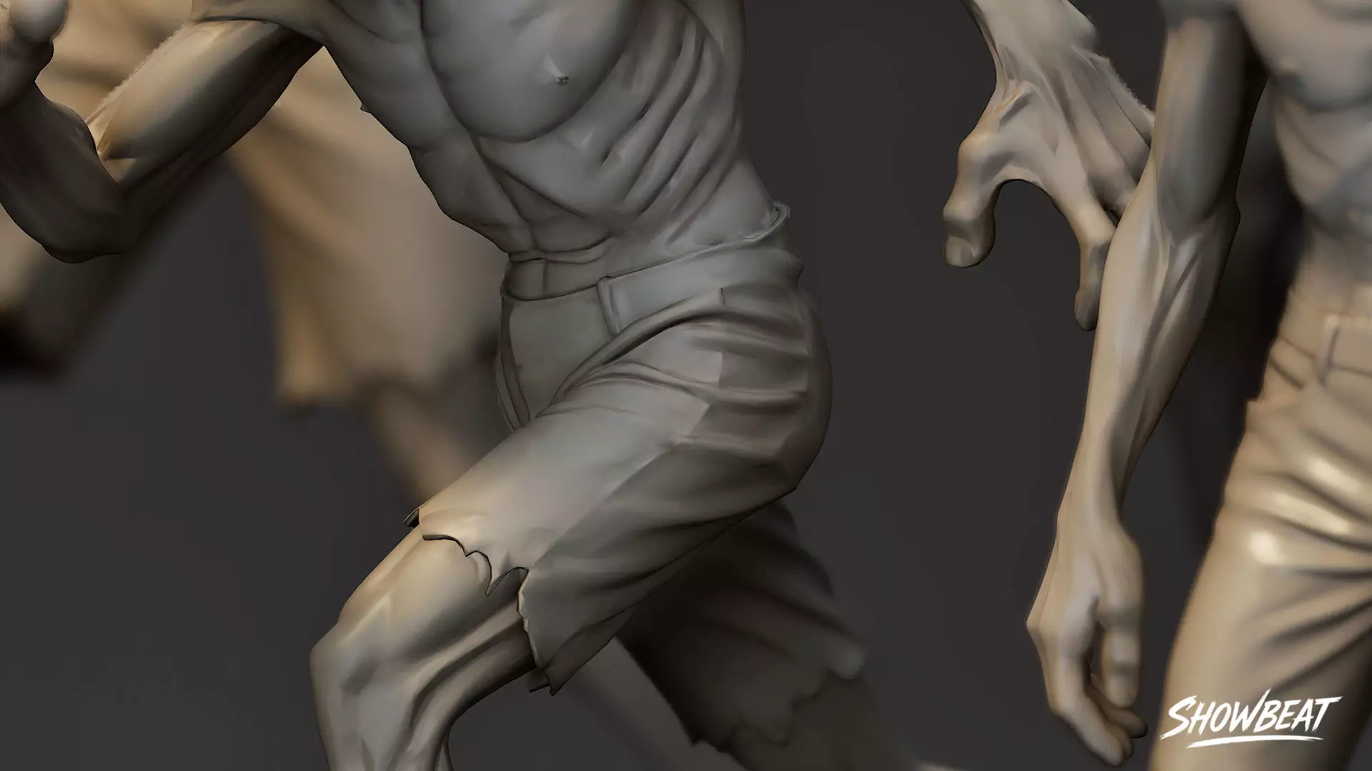 Zombie Statue Pack Low-poly 3D model_11