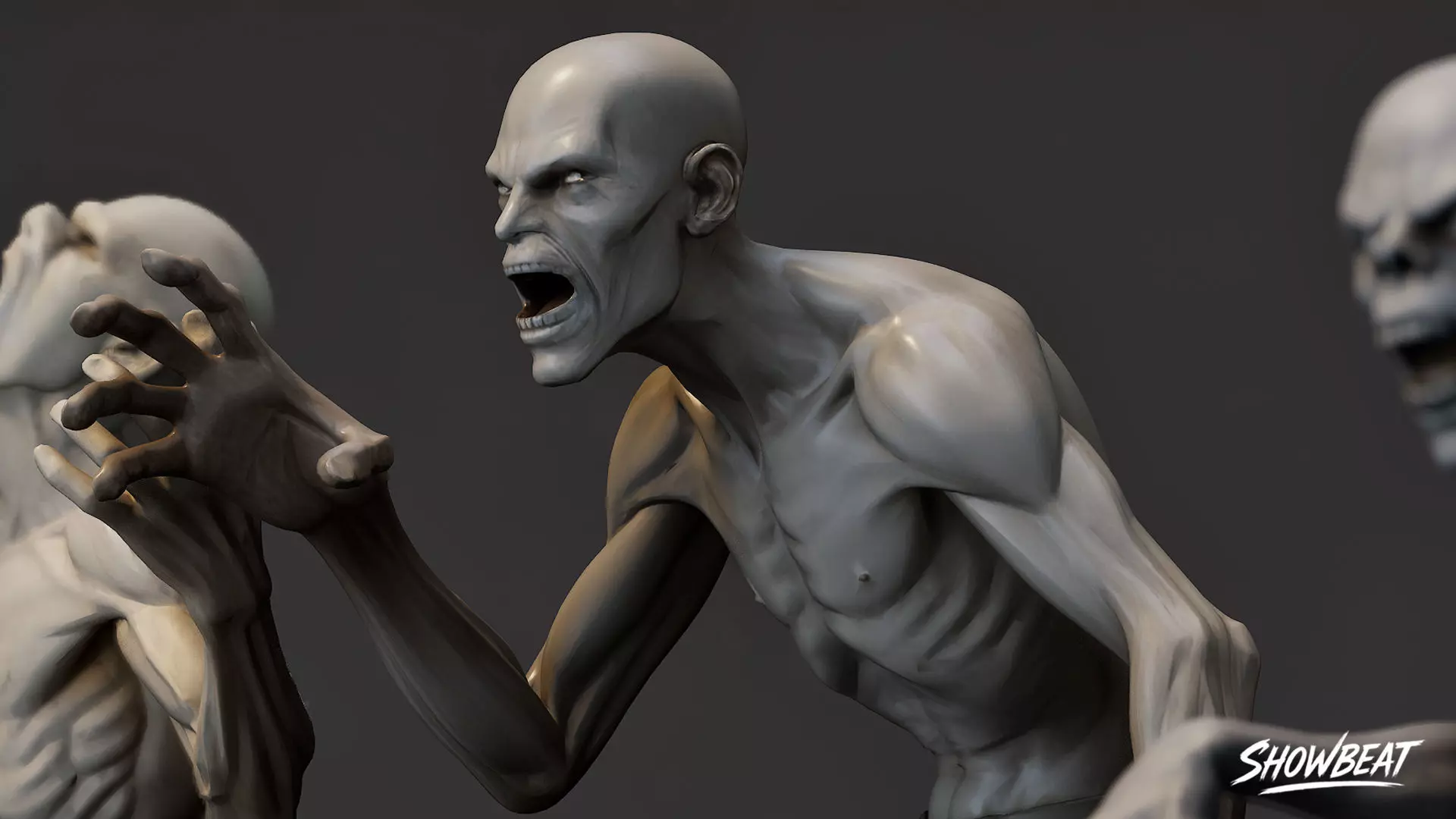 Zombie Statue Pack Low-poly 3D model_7