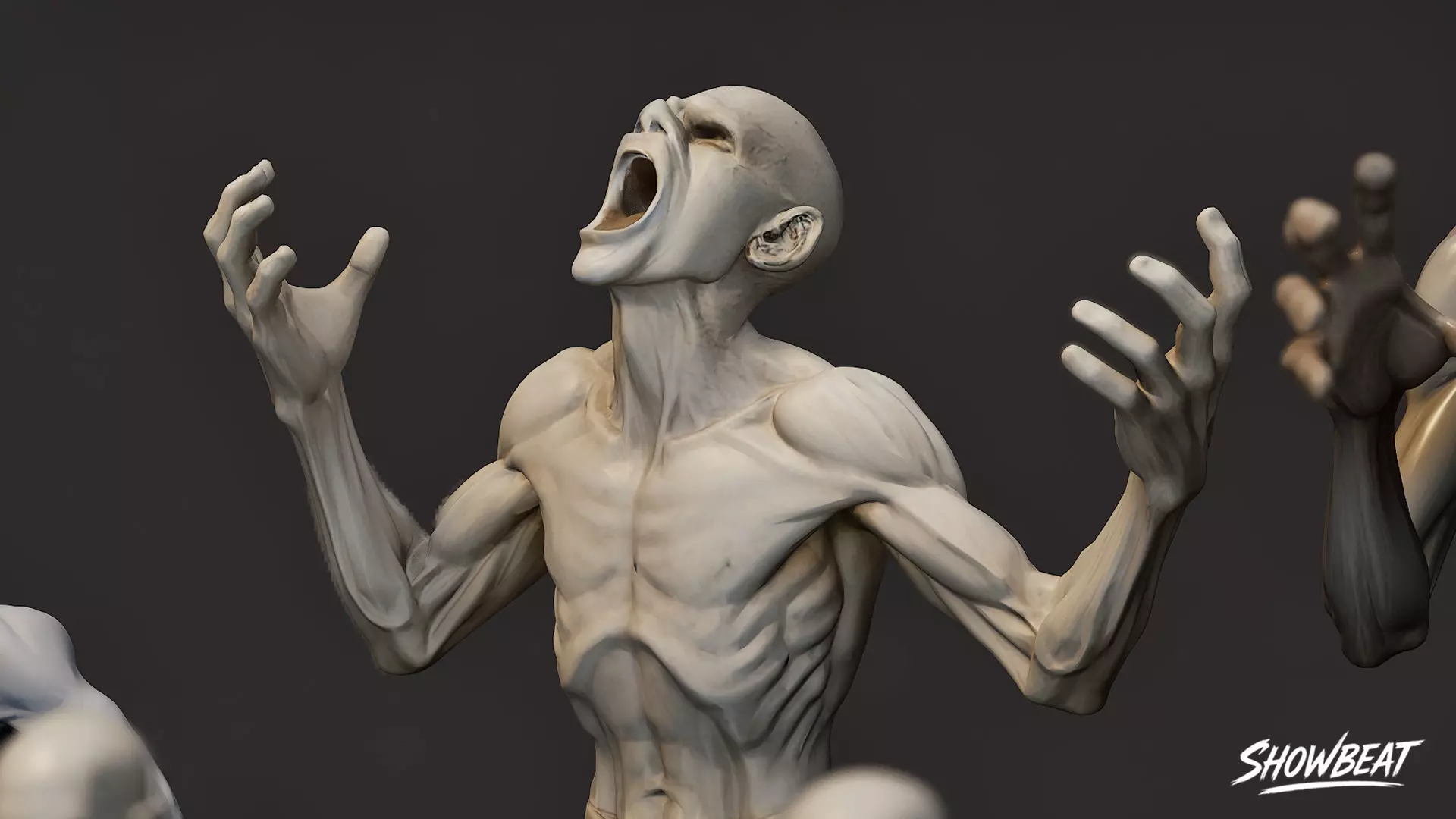 Zombie Statue Pack Low-poly 3D model_5