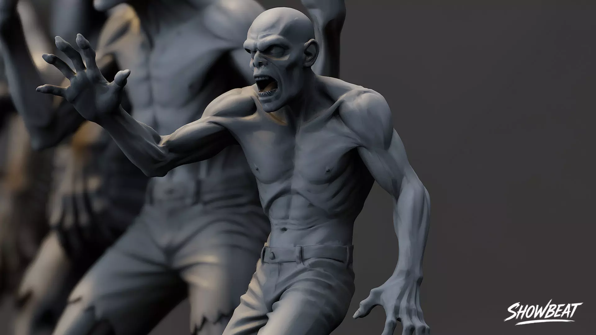 Zombie Statue Pack Low-poly 3D model_4