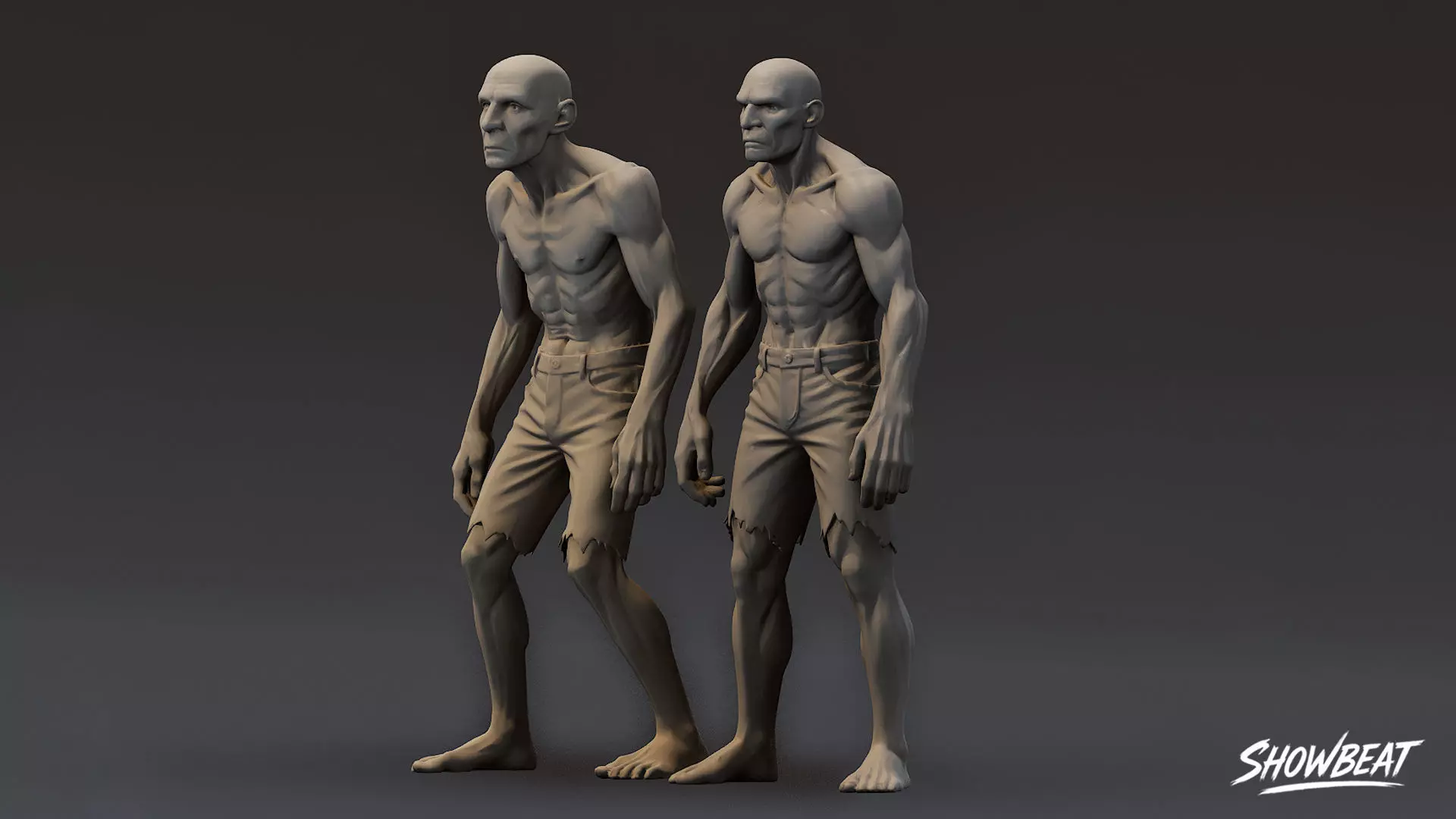 Zombie Statue Pack Low-poly 3D model_16