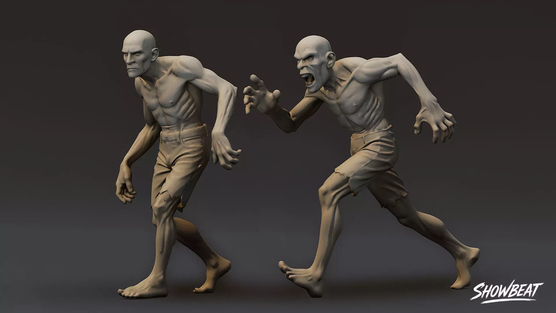 Zombie Statue Pack Low-poly 3D model_17