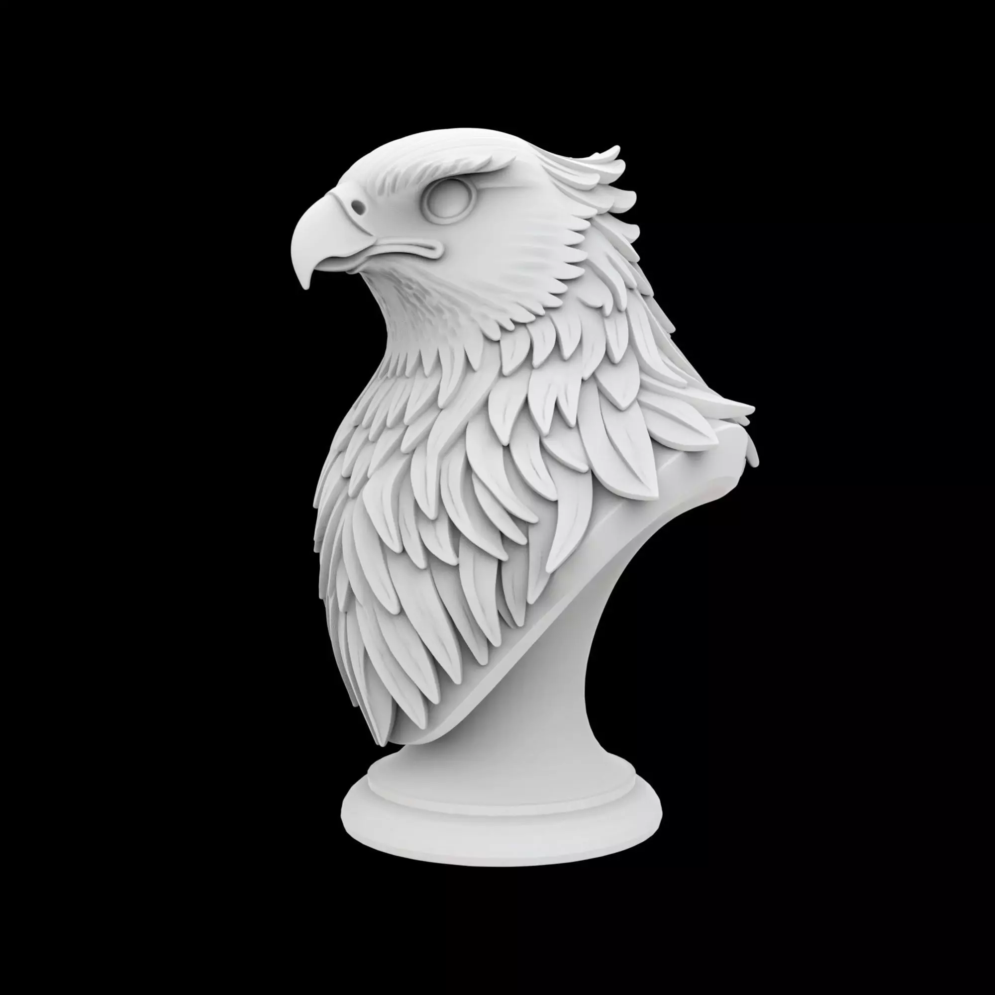 Majestic Hawk Bust 3D Printable Model 3D print model