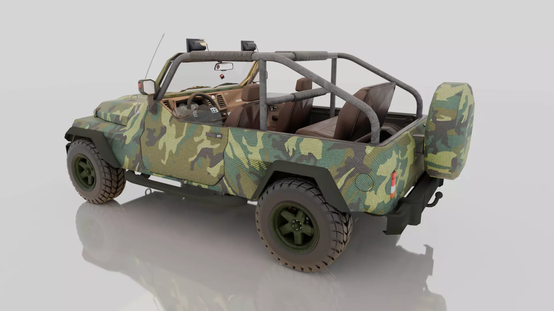 Military Jeep 3D Model - High Quality Game Ready Detailed 3D model_3
