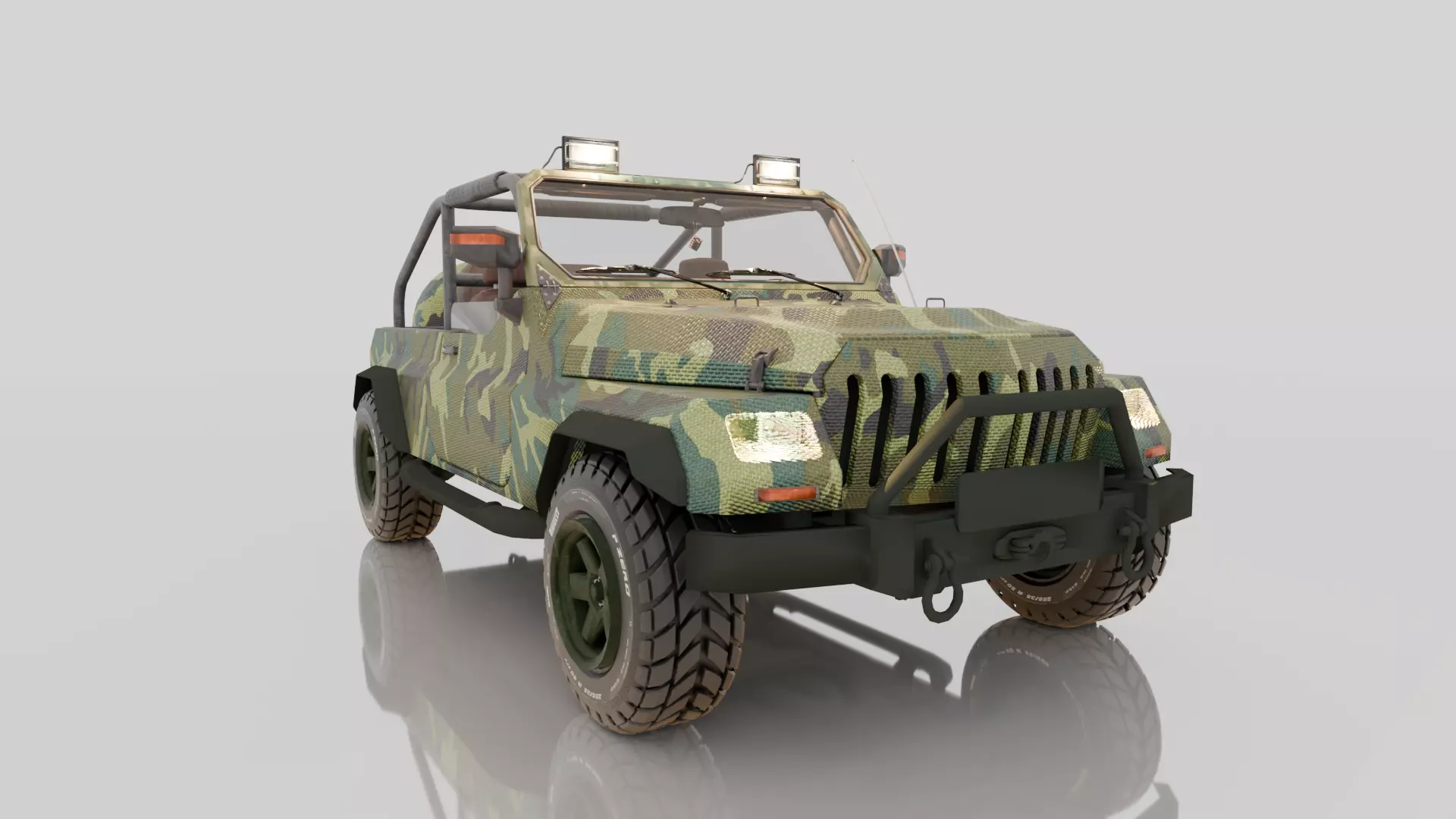 Military Jeep 3D Model - High Quality Game Ready Detailed 3D model_0